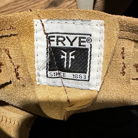 Frye Tan Ankle Boots with Suede Texture and Buckle Accent - Picture 6 of 6